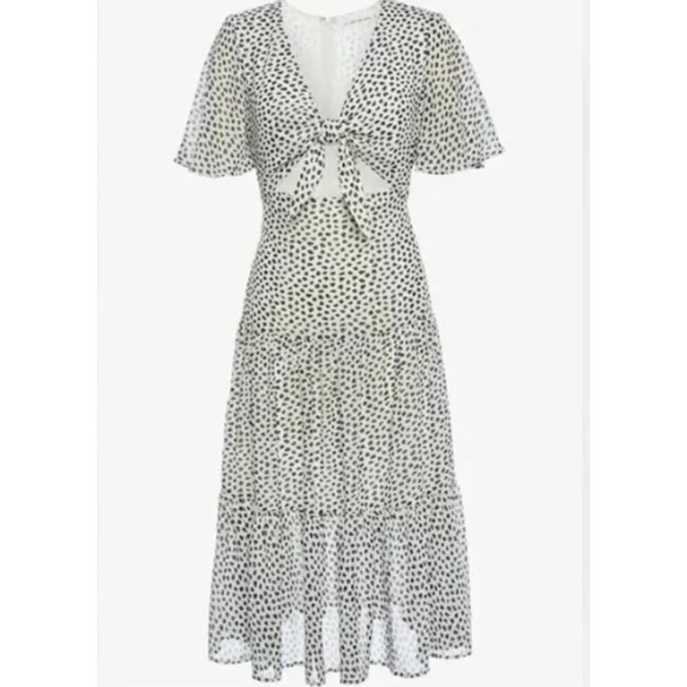 Lani the Label Hazel Maxi Dress Polka Dot Dalmatian Print Boho Romantic M